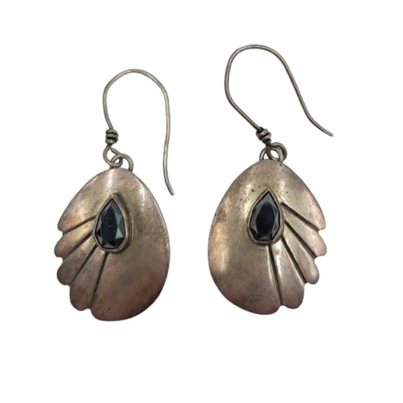 Vintage Sterling & Hematite earrings - Picture 1 of 8